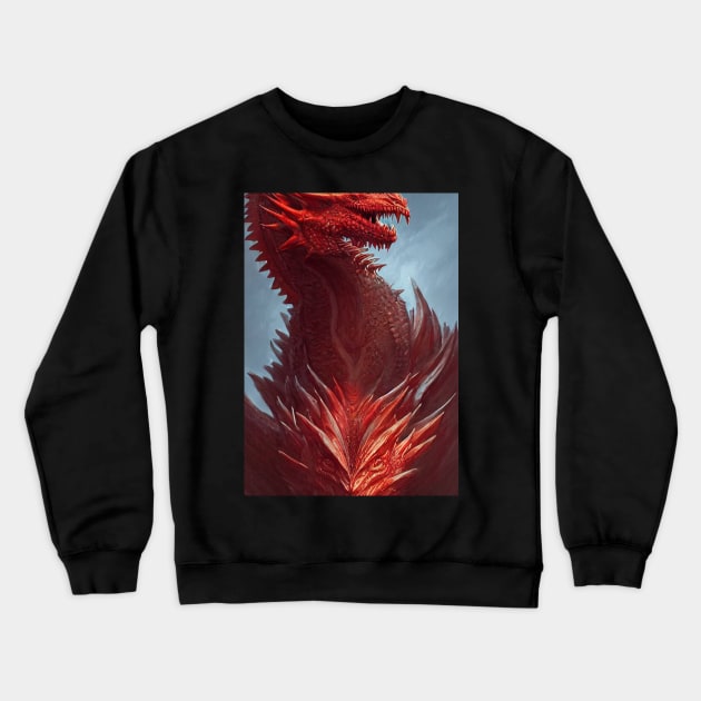 Shenron Red Dragon Crewneck Sweatshirt by Ancientdistant